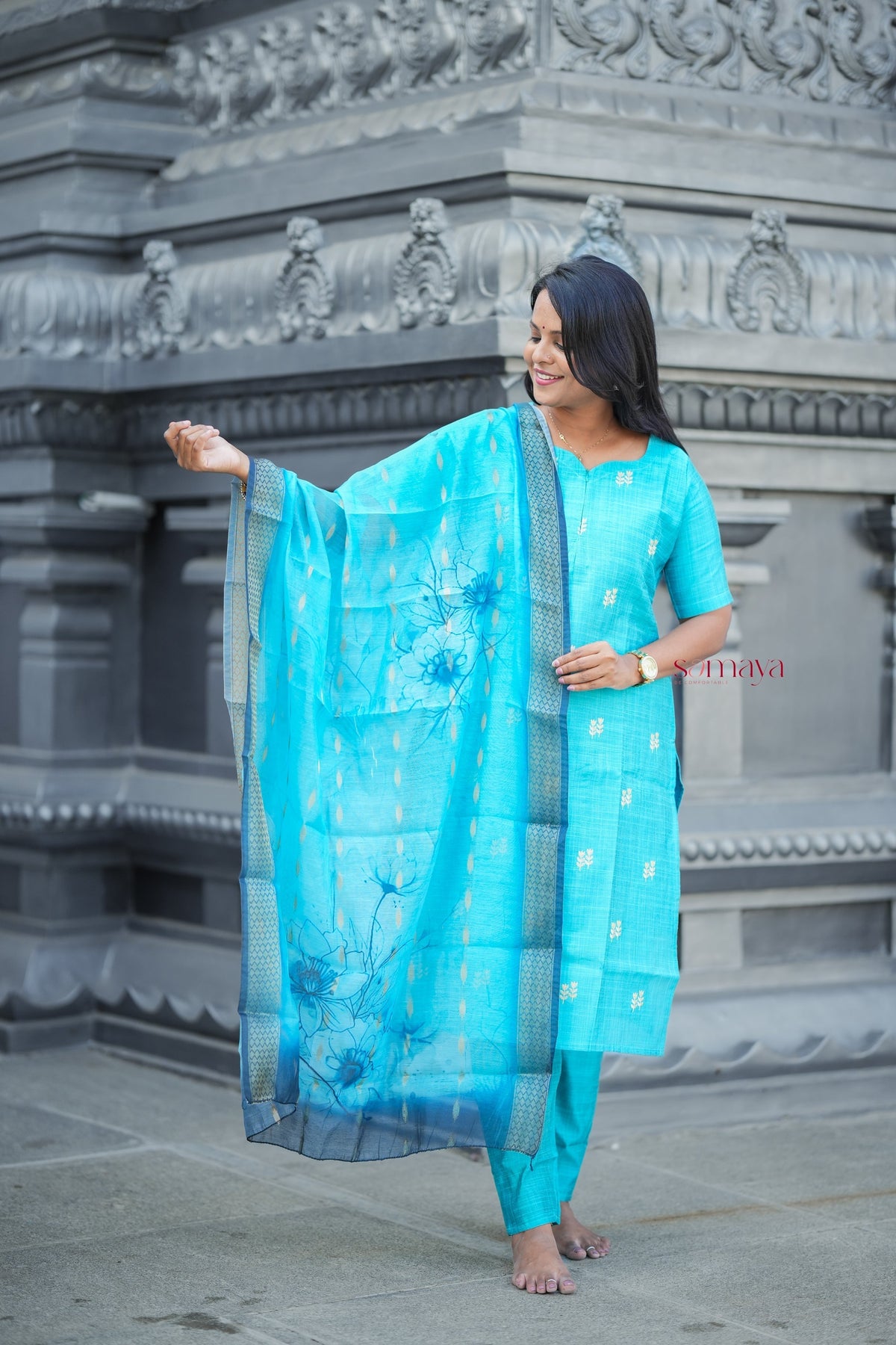 Neelam 3 piece Salwar Set with organza dupptta ( ready to dispatch)set of 3