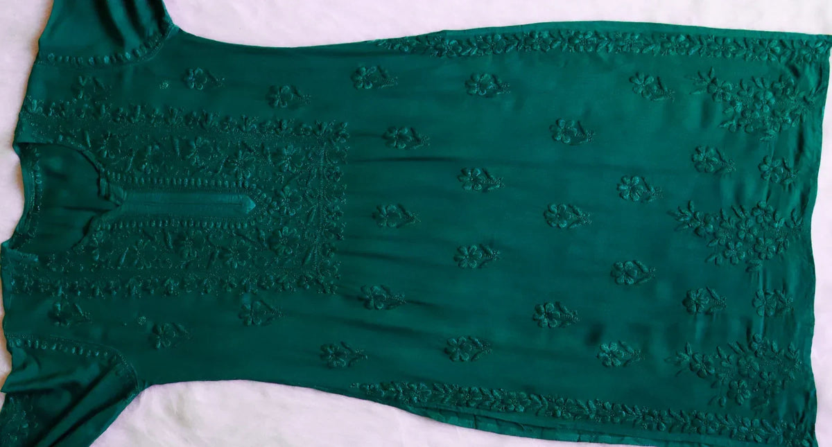 Aayat Teal Green Rayon Kurta Pant set