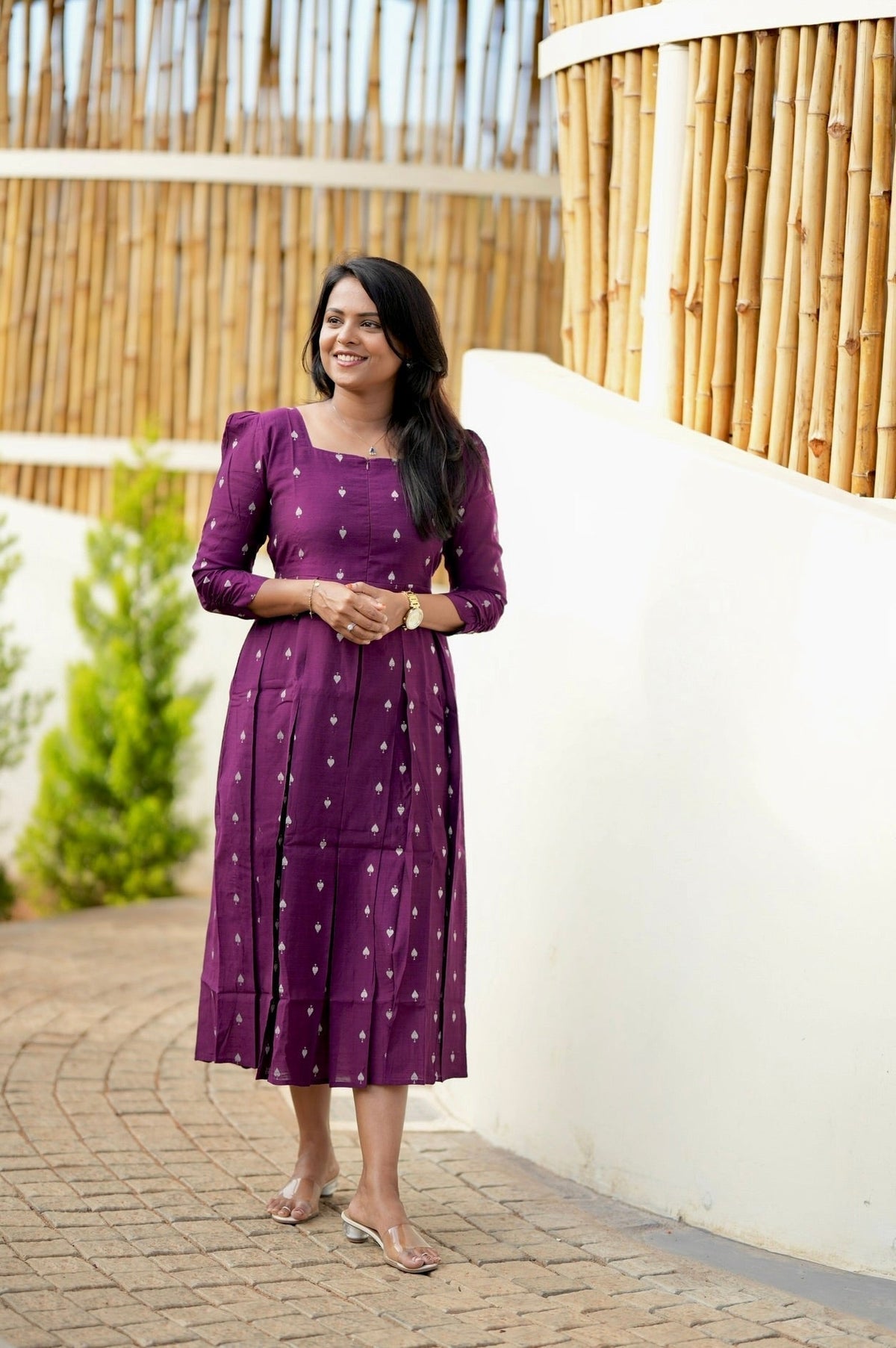 Heartly Raw silk Dress With Lining( ready to dispatch)