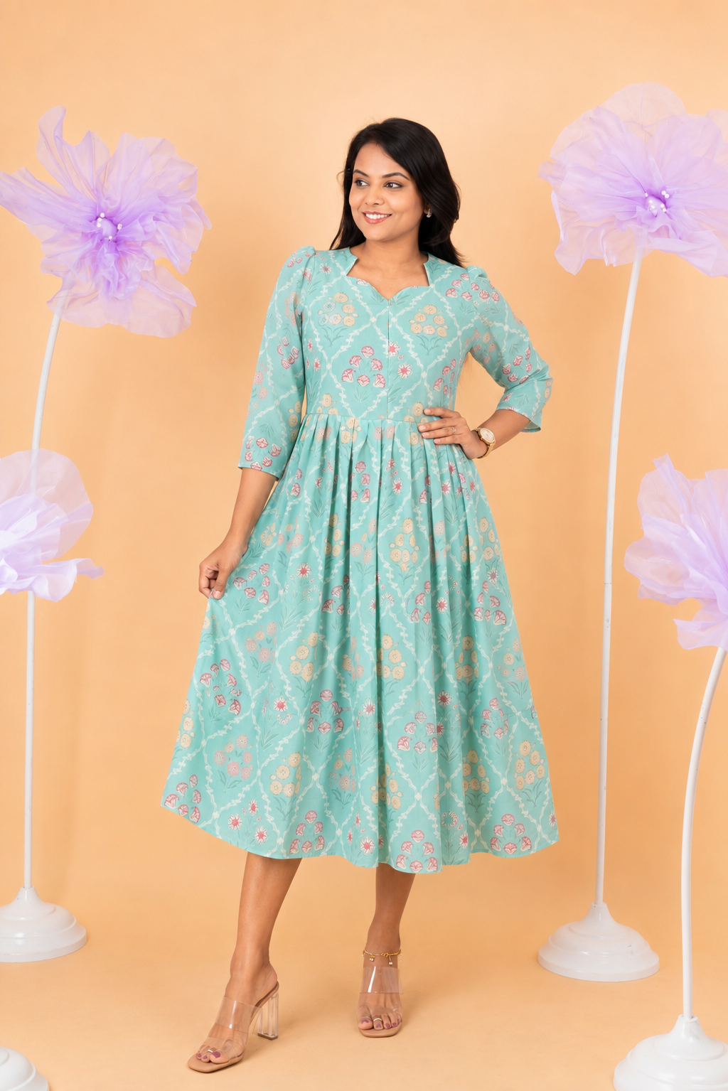 Laya georgette casual Dress With Lining ( No-Iron Everyday Dress)
