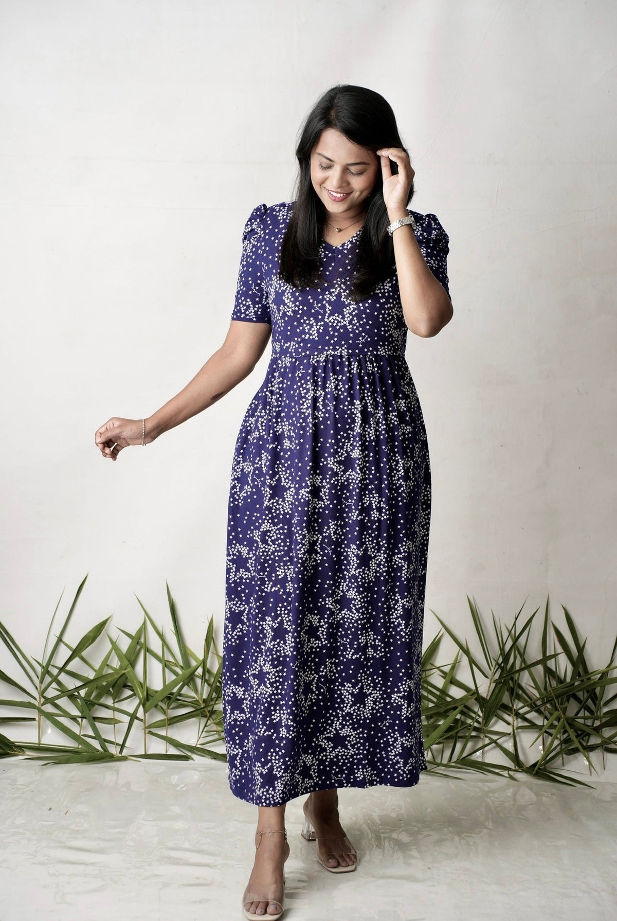 Maxi Navy stardust Light Weight Dress