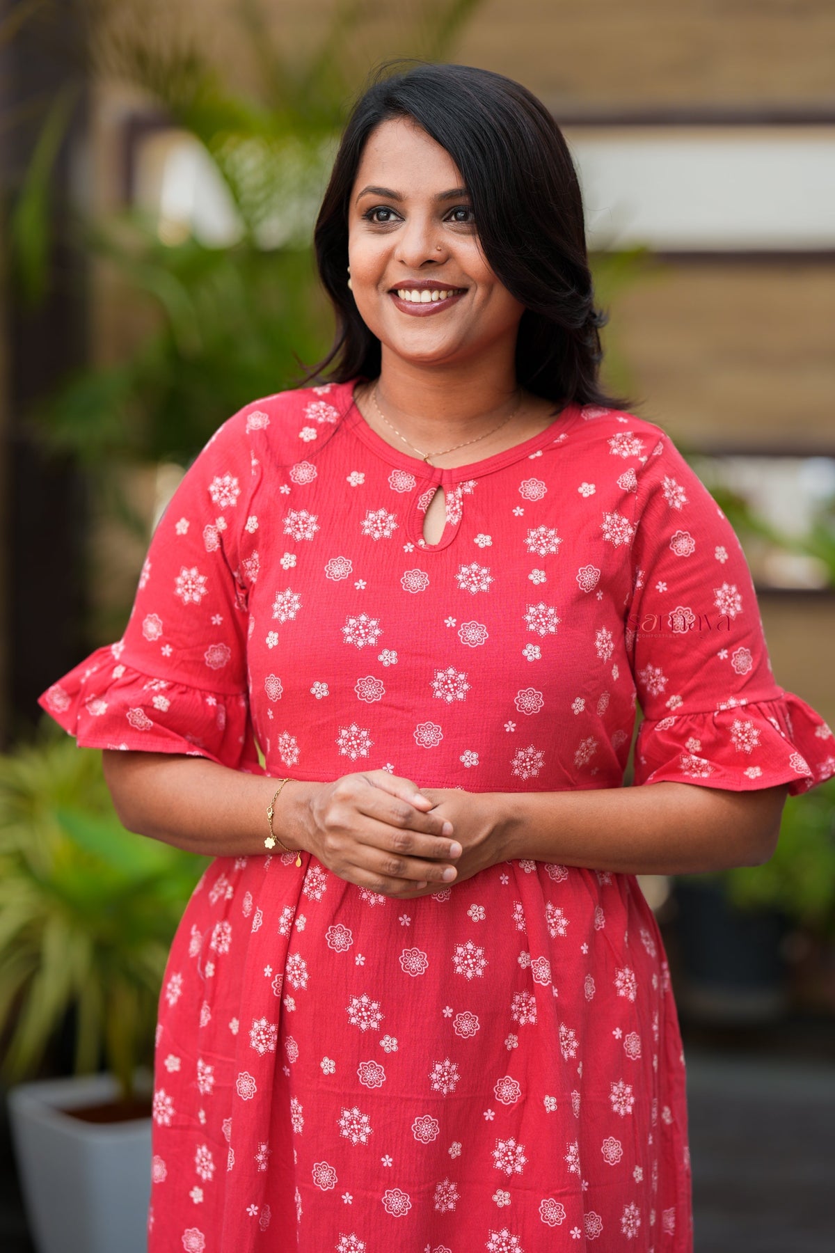 Midi kollam Waffle Dress