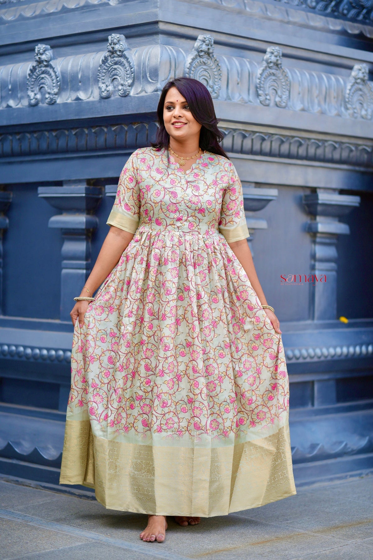 Malar soft silk Dress with Lining ( ready to dispatch)