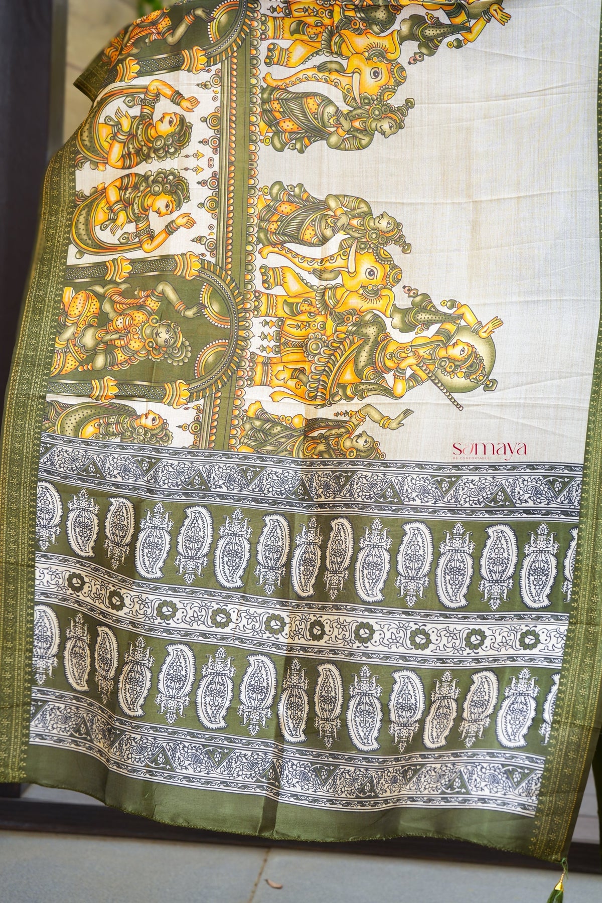 Saanvi-green kollam  3 piece salwar suit set with printed kalamkari dupptta ( pre order dispatch 20 August)