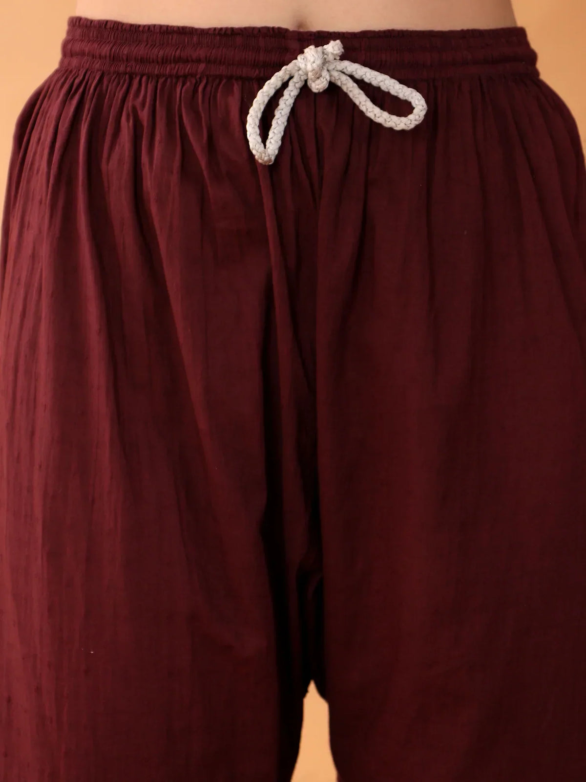 Priya Chikankari Kurta Palazzo Cotton Co-ord Set (Brown)