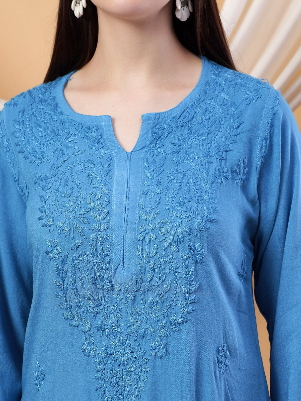 Meher Chikankari Ombre Rayon Co-ord Set (Green)