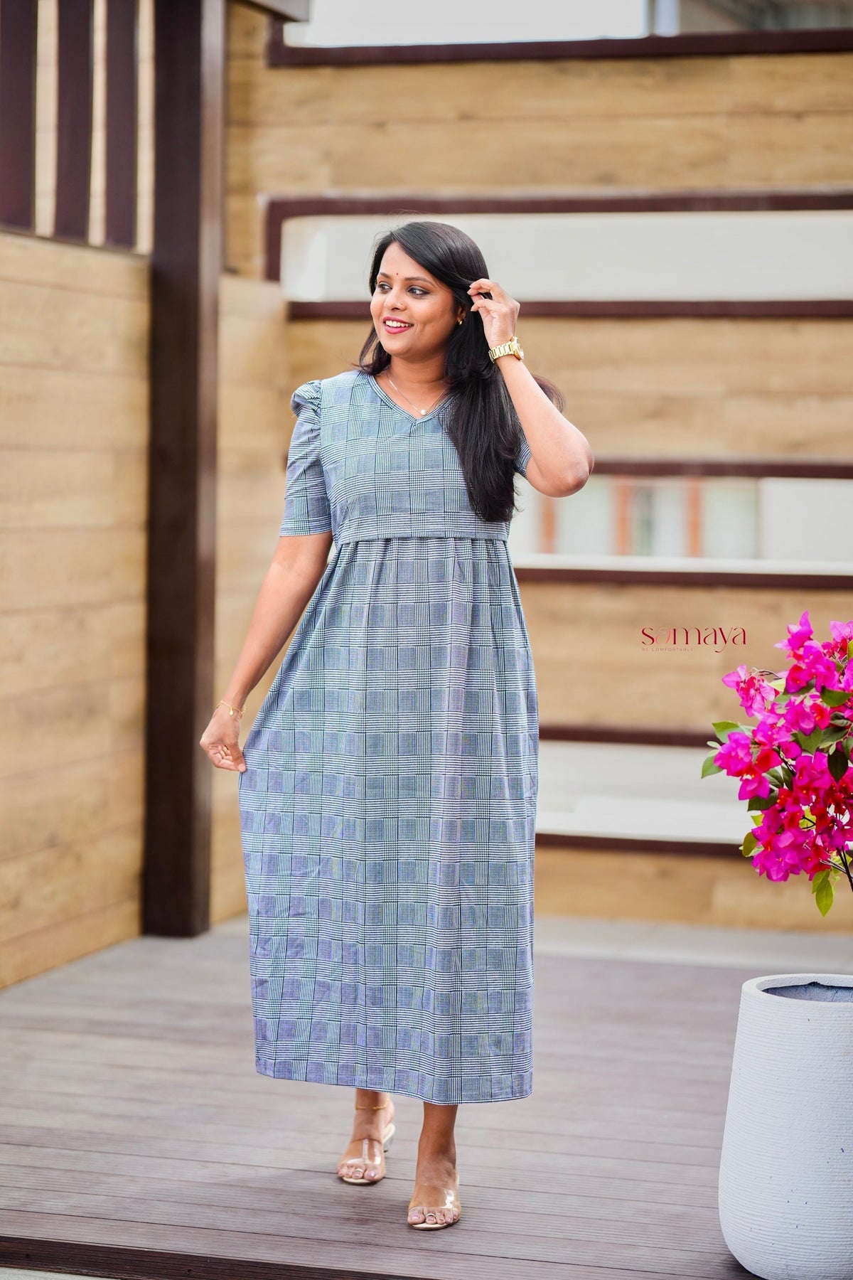 Maxi kite checked medium  Weight Dress