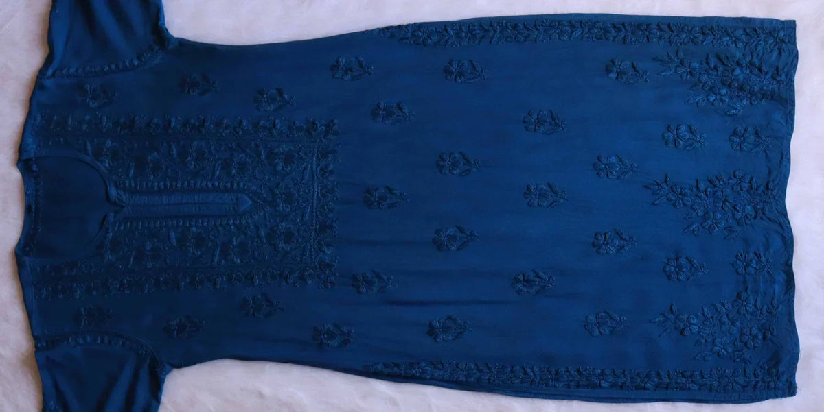 Aayat Royal Blue Rayon Kurta Pant set