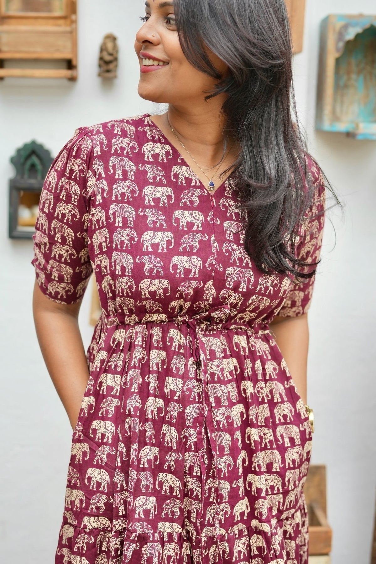 Elephant Casual Dress With Lining