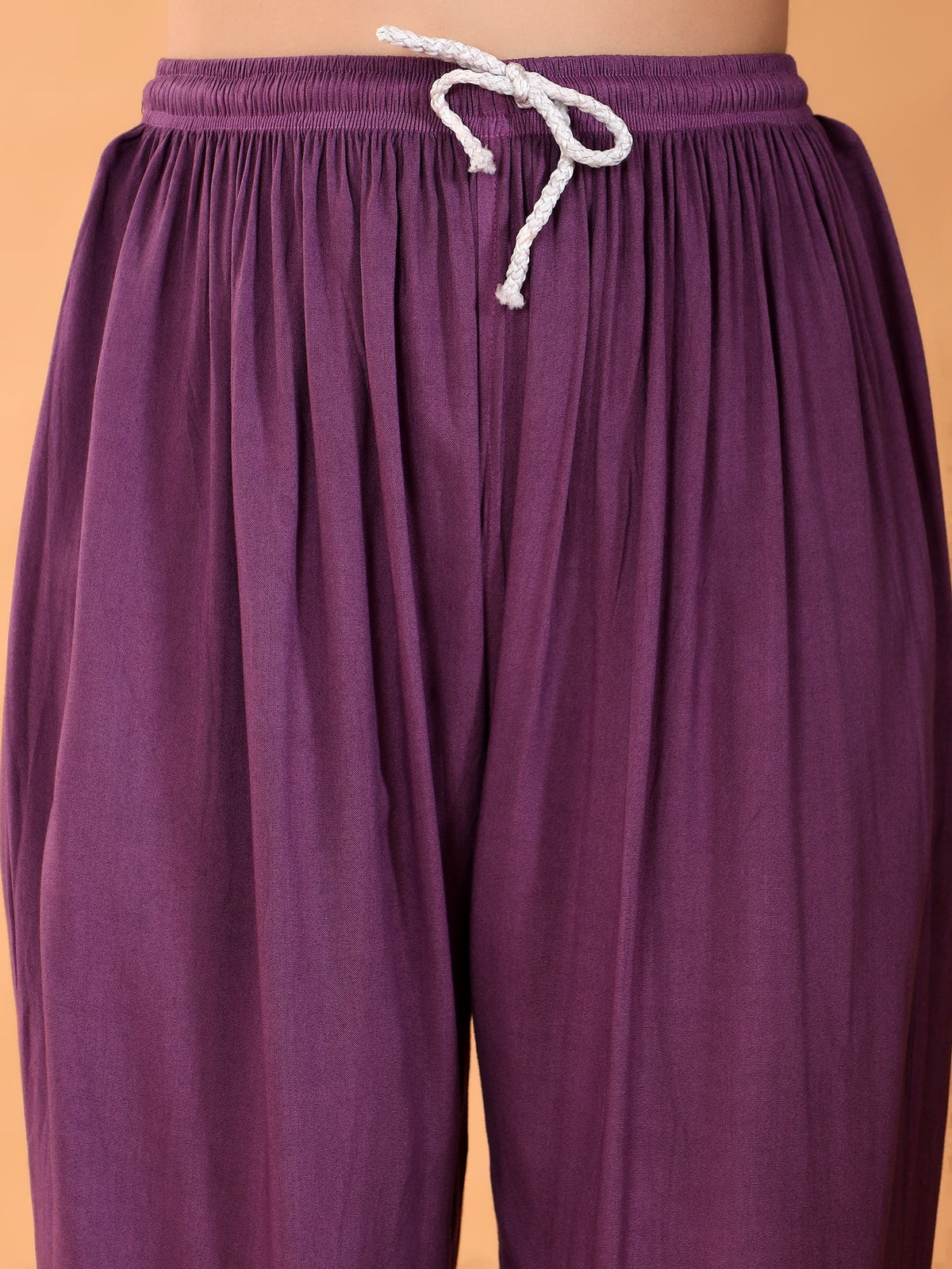 Maryam Chikankari Rayon Co-ord Set (Mauve)