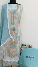 Load image into Gallery viewer, Designer Embroidered Suit Length 3 Piece Blue Mal Chanderi With Cutdana &amp; Sequence Work
