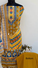 Load image into Gallery viewer, Designer Embroidered Suit Length 3 Piece Mustard Mal Cotton
