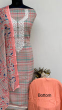 Load image into Gallery viewer, Designer Embroidered Suit Length 3 Piece Beige Linen With Sequence Work
