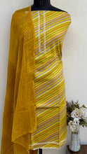 Load image into Gallery viewer, Designer Embroidered Suit Length 3 Piece Mustard Mal Cotton
