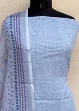Load image into Gallery viewer, Designer Embroidered Suit Length 3 Piece Blue Linen With Sequence Work
