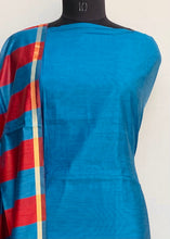 Load image into Gallery viewer, Designer Embroidered Suit Length 3 Piece Blue Mal Chanderi
