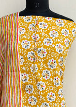 Load image into Gallery viewer, Designer Embroidered Suit Length 3 Piece Mustard Mal Cotton
