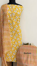 Load image into Gallery viewer, Designer Embroidered Suit Length 3 Piece Mustard Mal Cotton
