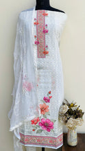 Load image into Gallery viewer, Chikankari Suit Length 3 Piece Cream Cotton With Stone Work
