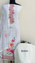 Load image into Gallery viewer, Chikankari Suit Length 3 Piece Cream Cotton With Stone Work
