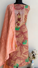 Load image into Gallery viewer, Designer Embroidered Suit Length 3 Piece Brown Mal Cotton
