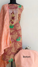 Load image into Gallery viewer, Designer Embroidered Suit Length 3 Piece Brown Mal Cotton

