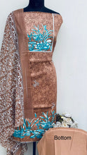 Load image into Gallery viewer, Designer Embroidered Suit Length 3 Piece Brown Mal Cotton
