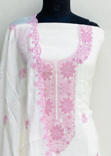 Load image into Gallery viewer, Designer Embroidered Suit Length 3 Piece Off White Mal Chanderi
