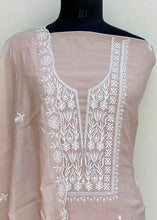 Load image into Gallery viewer, Designer Embroidered Suit Length 3 Piece Beige Mal Chanderi

